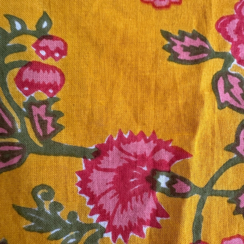 Milk Street Studio Floral Indian Cotton Babydoll Top Made In USA Size XS - Picture 6 of 10